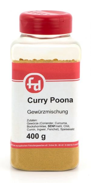 400g Currypulver in großer Streudose mit zwei unterschiedlichen Öffnungen im roten Deckel 